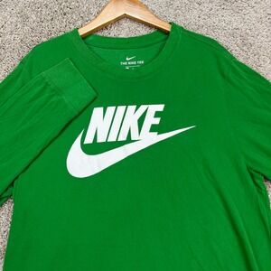 Nike Pullover Mens Medium Green White Long Sleeve Futura Icon Dri-FIT NSW